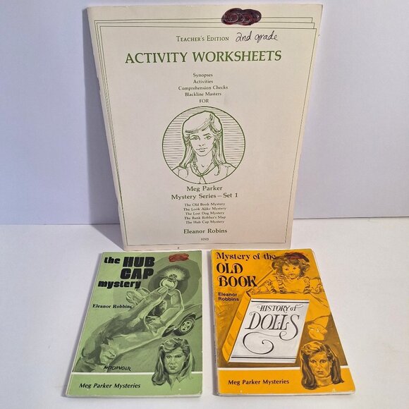High Noon Books Other - Meg Parker Mysteries Activity Worksheets 2 Reading Mystery Old Book Hub Cap